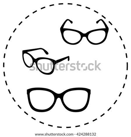 glasses vector set. Retro, aviator frames