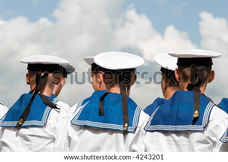 Fragment of a  russian Navy recruits  alignment