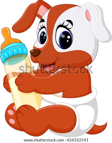 illustration of cute dog cartoon