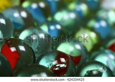 Close up of glass marbles