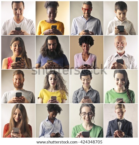 Smart phone users Royalty-Free Stock Photo #424348705