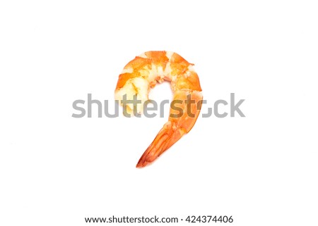  Shrimp, Prawn isolated on a white background.
