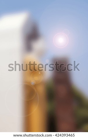 Buddha statue blurry background 