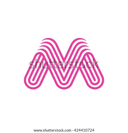Creative Letter M Logo design vector template Linear. Type Character Symbol Logotype.