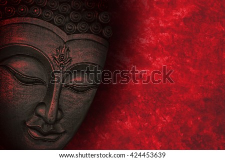 Buddha image with red background
