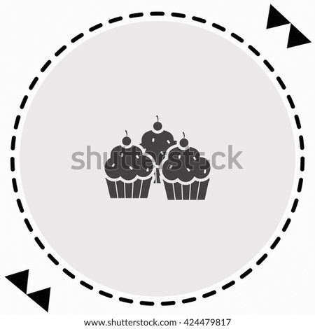 Cupcake icon Flat Design. Isolated Illustration.