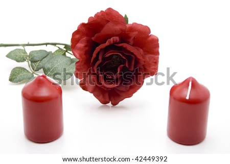 Candle with rose