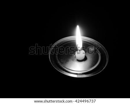 candle in dark, Light in darkness - copy space