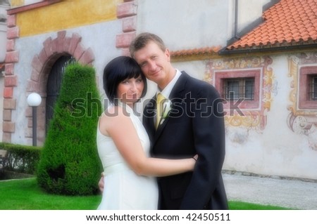 A couple on their wedding day