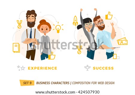 Business characters in circle. Elements for web design.  Royalty-Free Stock Photo #424507930