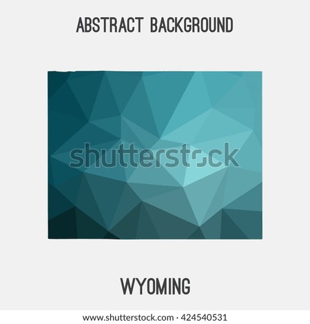 Wyoming map in geometric polygonal style.Abstract tessellation,modern design background. Vector illustration EPS8