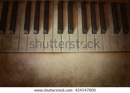 abstract grunge music background with piano keys 