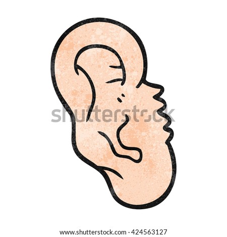 freehand textured cartoon human ear