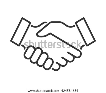 Handshake line icon. Partnership and agreement symbol Royalty-Free Stock Photo #424584634
