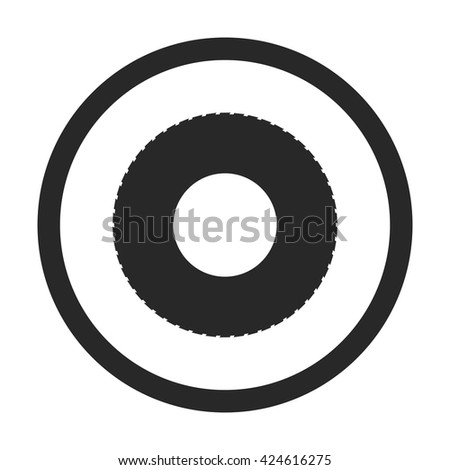 Road tire car sign simple icon on  background