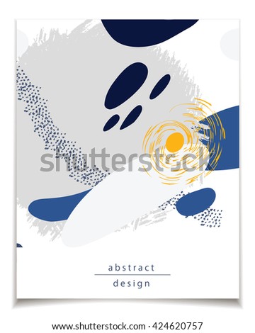 Vector card template with abstract design. Blue and gray colors patterns for posters, greeting cards, flyers, web designs. Anniversary, holiday, wedding, business, birthday, party invitations.