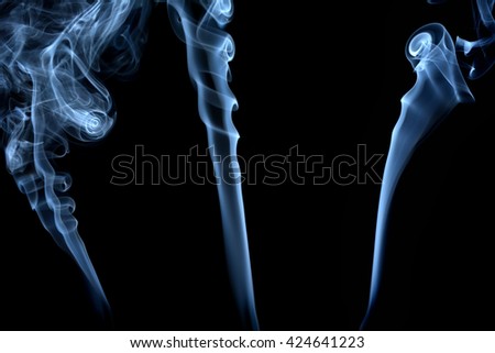 Clouds of smoke, movement of smoke, abstract clouds of smoke on black background