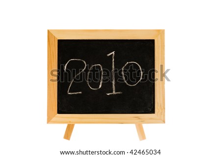 2010 write on the blackboard with four letters.