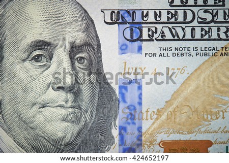 US dollar bill close up
