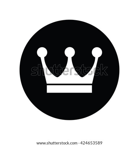 Crown Icon in black circle . Vector illustration