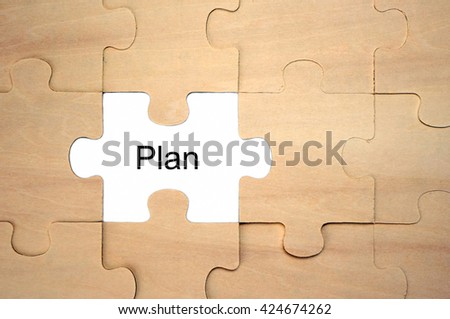 Puzzle with word plan
