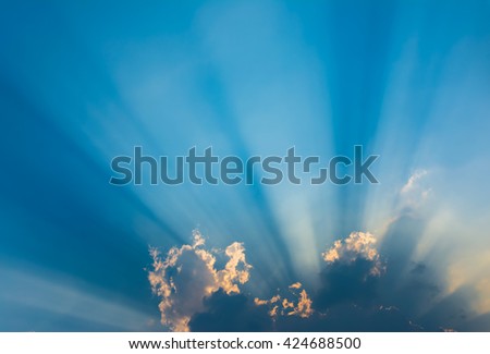 image of sun ray(beam) on the sky on day time for background usage.