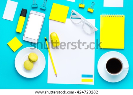 Office tools. Digital technology. Innovative implementation in business. Internet applications. Wireless function. Tablet phone and camera. Developing applications on the Internet. Flat lay photo