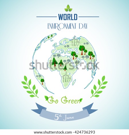 World environment day with shape paintings.Vector