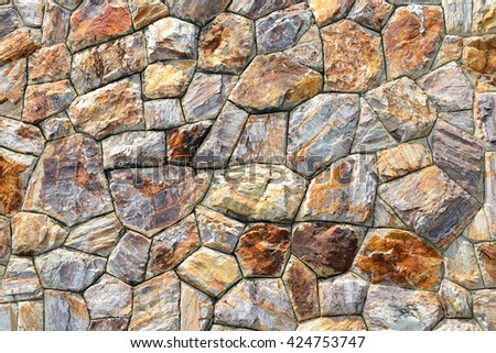 Brown stone wall texture and background