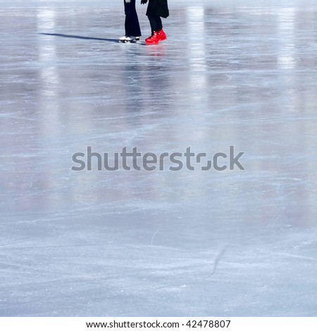 Skaters on ice