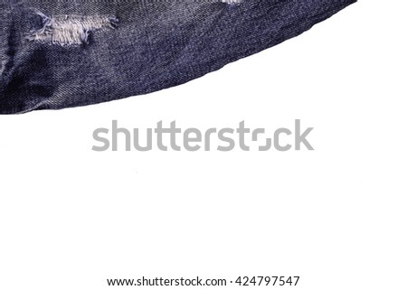 blue torn jeans isolated on white background