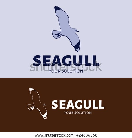 Vector logo seagull. Brand logo in the form of a gull