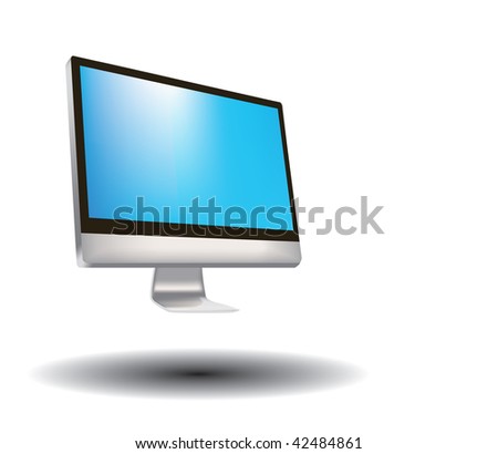 isolated computer screen, can replace message or image on screen. clipping path is included.