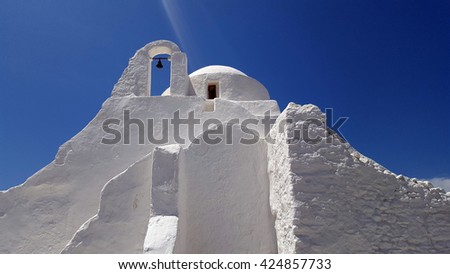Church of Panagia Paraportiani on Mykonos island in Greece