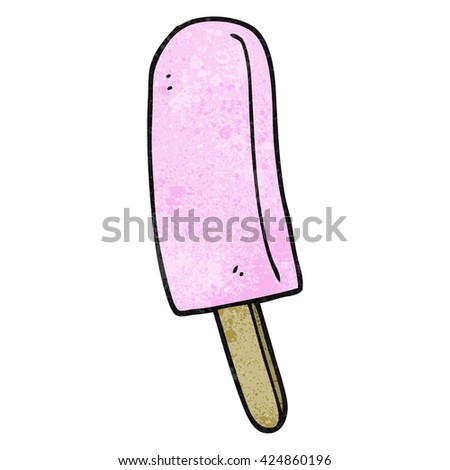 freehand textured cartoon ice lolly