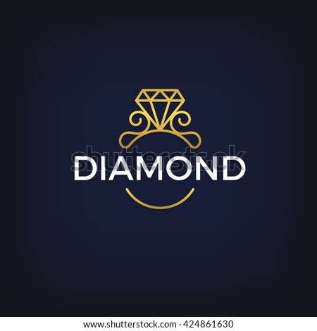 Vector diamond ring logo design. Abstract logo template. Vector illustration.