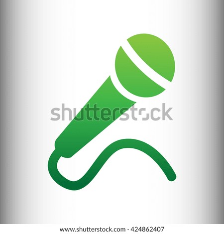 Microphone sign. Green gradient icon