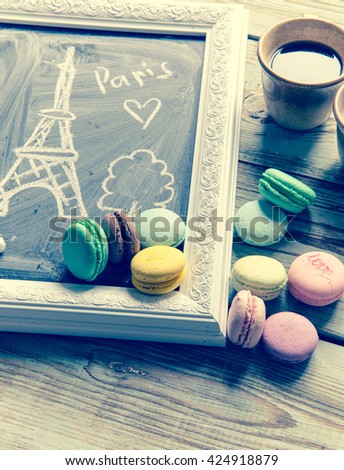 Colorful macaroons/toned photo
