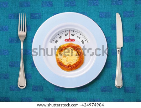 view of calorie tot in pizza that on white plate