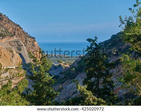Greece mountains with sea view