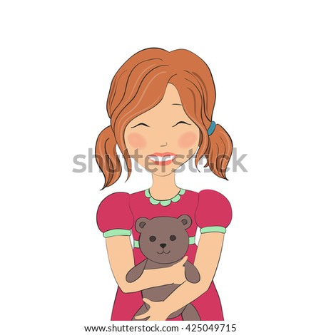 illustration of a girl with a bear.
