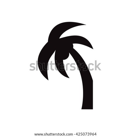 black vector icon on white background silhouette of palm