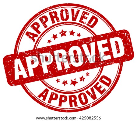 approved. stamp. red round grunge approved sign Royalty-Free Stock Photo #425082556