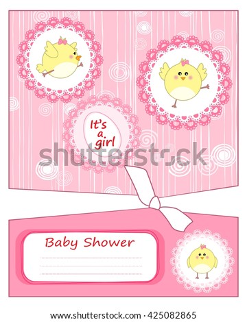 Baby shower invitation card - vector illustration