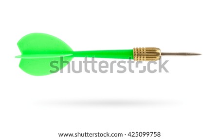 green dart isolated on white background