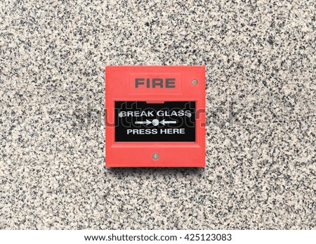 fire alarm switch on the marble wall