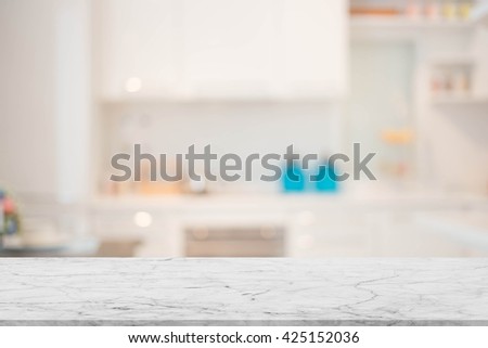 Blur Kitchen Room Interior of Background, product display template. Royalty-Free Stock Photo #425152036