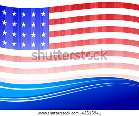 Original Vector Illustration: Patriotic American Flag background File is AI8 compatible