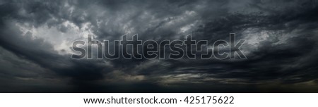 raincloud panorama background Royalty-Free Stock Photo #425175622