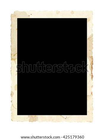 Old photo frame isolated on white background